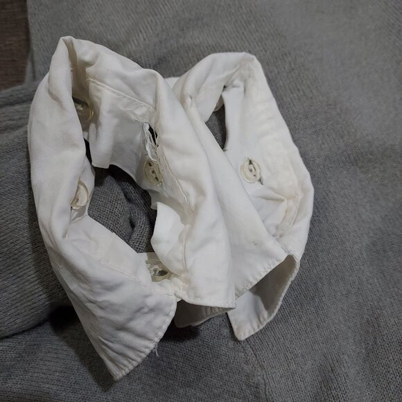 Jaclyn Smith Sweater Gray Button in Collar Cuffs Long Sleeve V Neck Casual - Picture 15 of 15